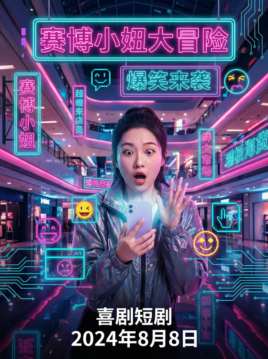 四虎影院在线观看 搞笑喜剧短剧 - 赛博小妞大冒险海报